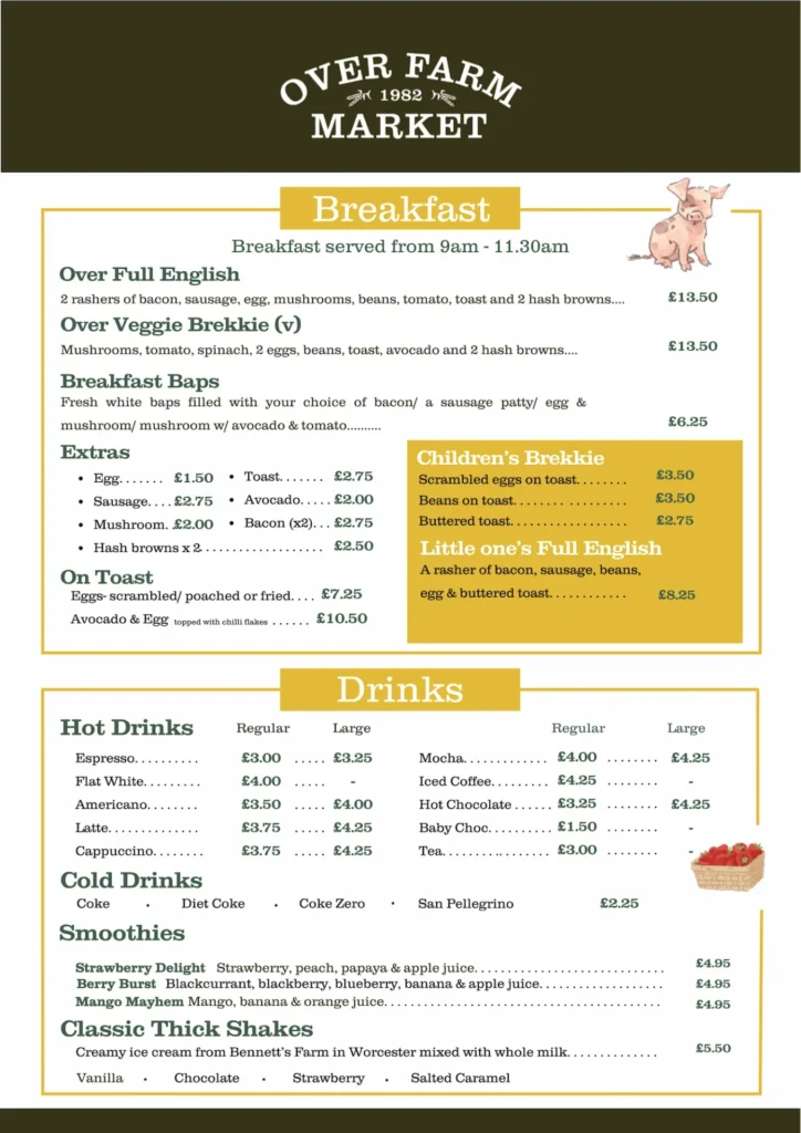 Cafe Breakfast and Drinks Menu 2026